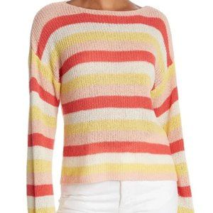 NWT Cupcakes & Cashmere Lex Pastel Striped Oversized Summer Sweater